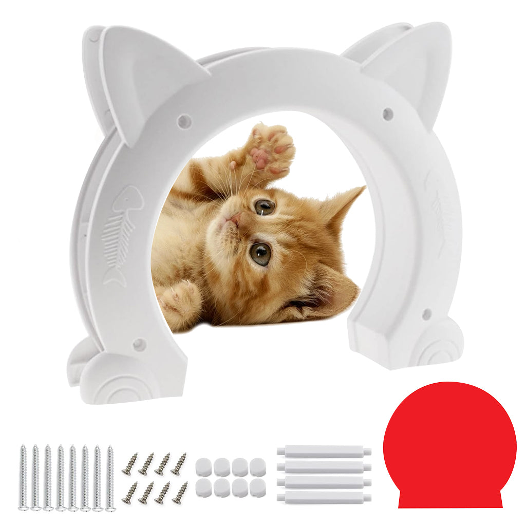 Qpets Cat Door for Interior Door Cute Cat Ear Shaped Cat Door No Flap Cat Door for Room Door Free in and Out, XL Qpets Cat Door for Interior Door Cute Cat Ear Shaped Cat Door No Flap Cat Door for Room Door Free in and Out, XL